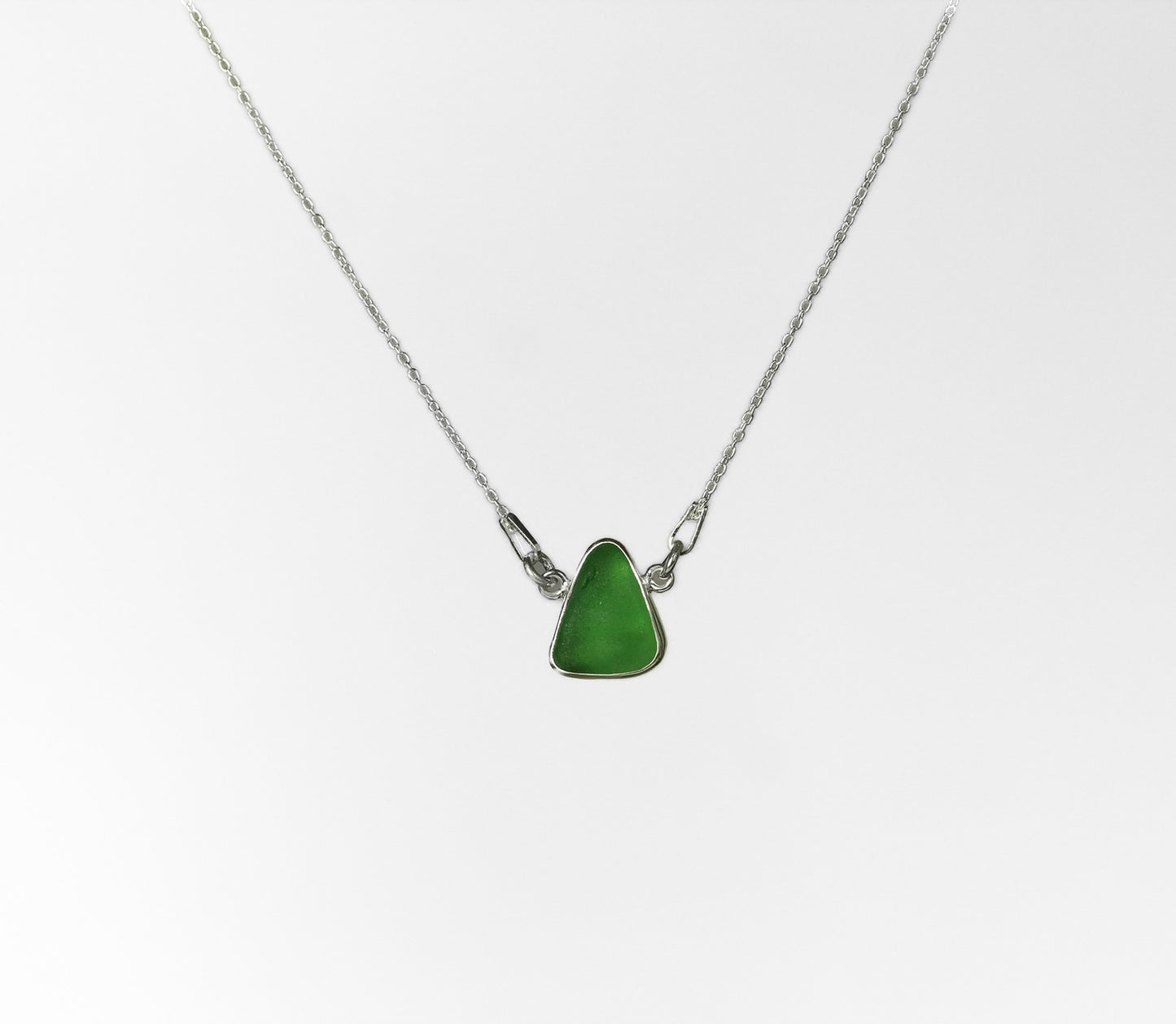 sea glass pendant necklaces with 14" oval chain (3 choices)