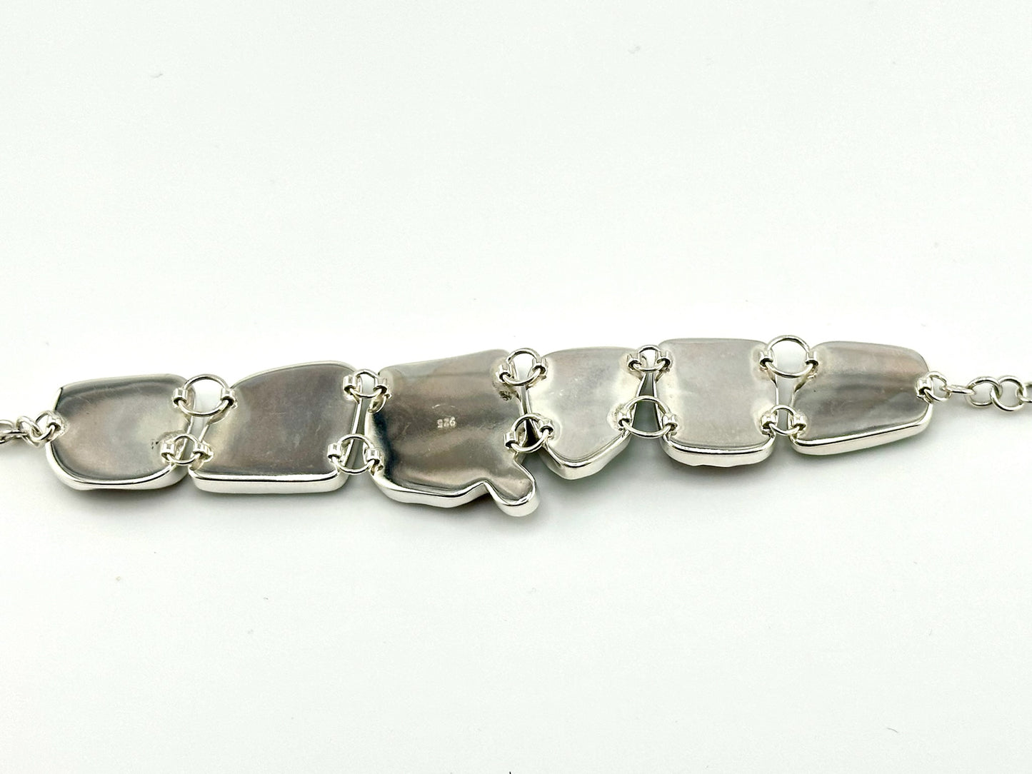 brown and sea foam bottleneck and pearl bracelet