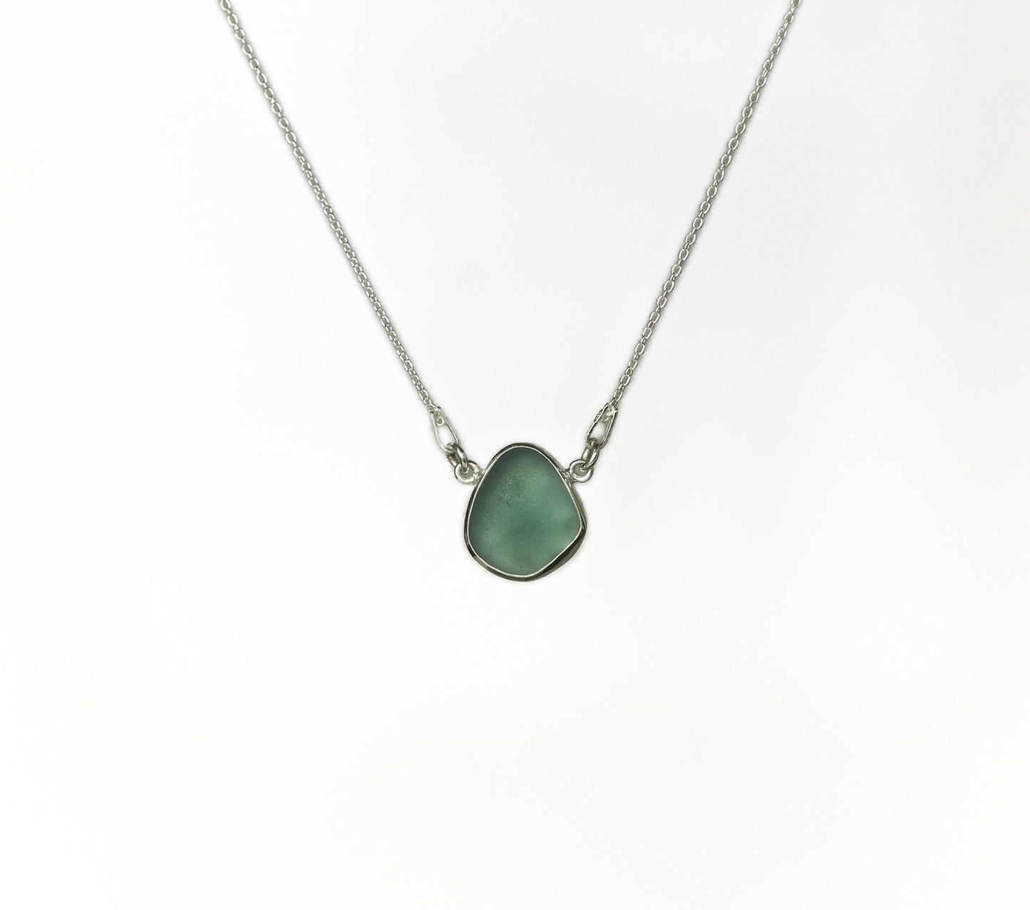 sea glass pendant necklaces with 17" oval chain (3 choices)